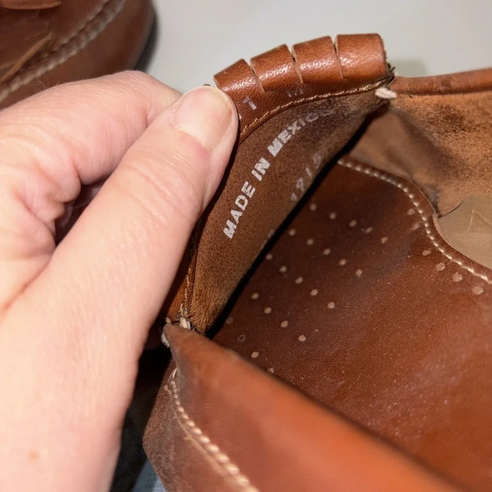 Johnston & Murphy Mens Tassel Brown Leather Shoes 11 M Made In Mexico
